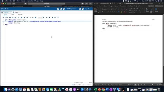 Chi-Square Test for Independence in SAS смотреть онлайн