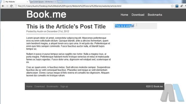 Website Design Tutorial: Photoshop to HTML5 and CSS the Right Way - Part VI