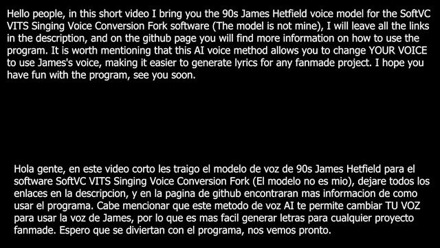 James Hetfield Model | SoftVC VITS Singing Voice Conversion Fork | Change YOUR VOICE To Use JH Voic смотреть онлайн