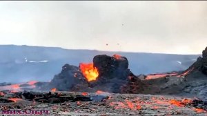 Вулкан Гелдингадалур в Исландии. volcano in Iceland . Большое извержение лавы