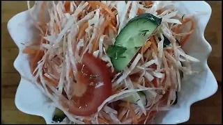 Салат из Свежей Капусты как в Столовой. Хрустящий Салат из Капусты с Уксусом смотреть онлайн