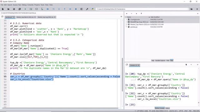 Practical Data Analysis with Pandas in Python | Exploratory Data Analysis & Data Wrangling / Mungin