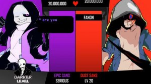 Epic!Sans VS Dust!Sans Power Levels