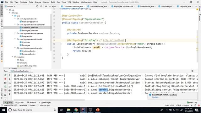 Complete example of @Autowired,@Service,@Component and @RestController Example Session 5