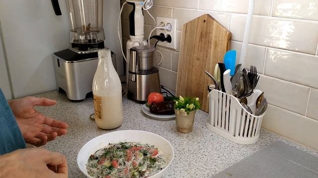 Окрошка на растительном кефире