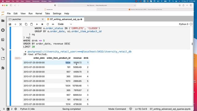 Mastering SQL - Postgresql - Advanced SQL - Overview of Sub Queries