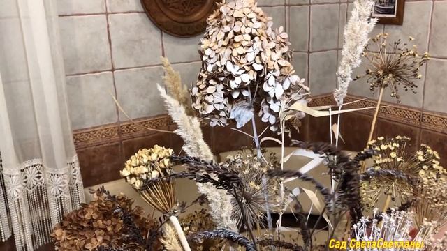Новогодняя композиция с сухоцветами#сухоцветыбукет#каксделатьбукет#какзасушитьцветы#красивыйсад#дач