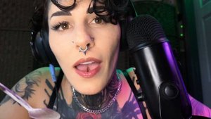 ASMR Tongue Eating Yogurt- clicking, tapping, whispers from a split-tongue