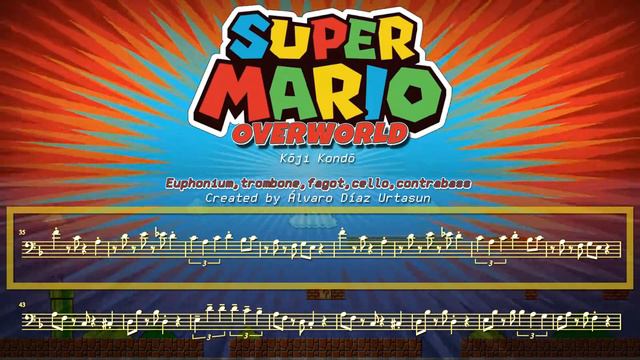 SUPER MARIO BROS "OVERWORLD" play-along EUPHONIUM, TROMBONE, FAGOT, CELLO, CONTRABASS смотреть онлайн