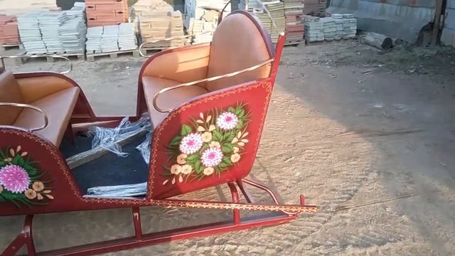 Сани для лошади с росписью художника. Kazenkin.ru смотреть онлайн