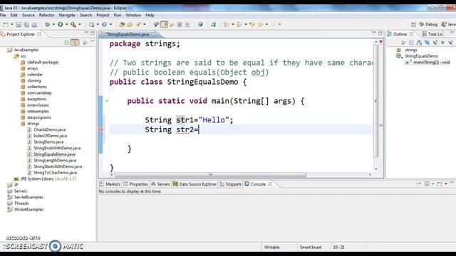 How to check two strings are equal or not in java?
