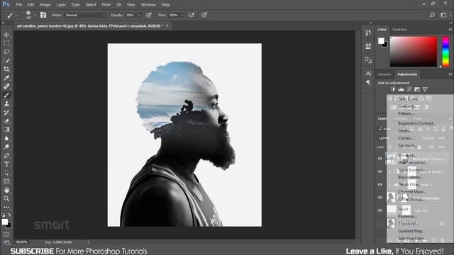 Double Exposure Photoshop Tutorial смотреть онлайн