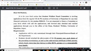 Rajasthan University Hostel Admission !! UOR Practical Training Schedule !! Scholarship Application