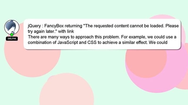 JQuery : FancyBox Returning 