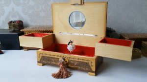 1960г Музыкальная Шкатулка с Танцующей Парой Швейцария REUGE Итальянская Мозаика