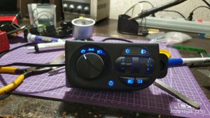 Пересвет кнопок на синий приора