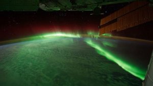 Aurora seen from the ISS in Orbit