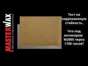 Тест на коррозионную стойкость. Антикор для скрытых полостей W2005 (нанесение пневмопистолетом).