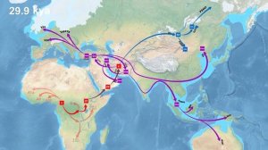 What is the migration route of modern humans with Y-chromosome haplogroup C?