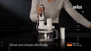 Slicing and Shredding   Braun Multiquick hand blender slices and shreds effortlessly