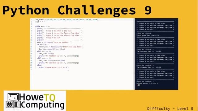 Python challenges level 5 challenge 9