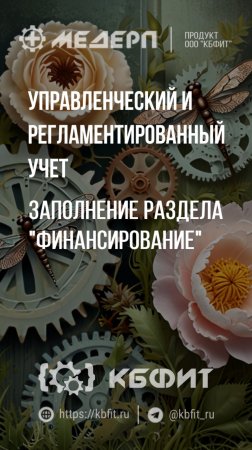 КБФИТ: МЕДЕРП. Управленческий и регламентированный учет: Заполнение раздела "Финансирование"