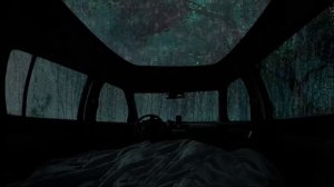 Ночевка в машине во время сильного дождя и грозы для отдыха и сна