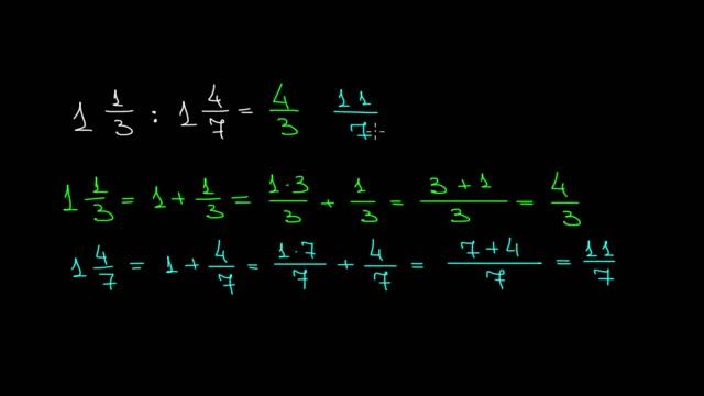 24738 Деление смешанного числа на смешанное в результате правильная дробь смотреть онлайн