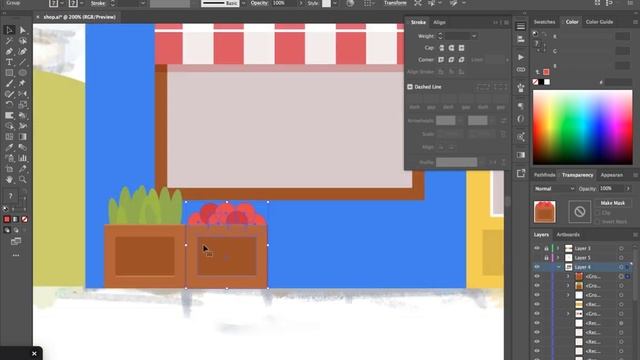 Рисуем магазинчик в Adobe Illustrator | уроки для новичков смотреть онлайн
