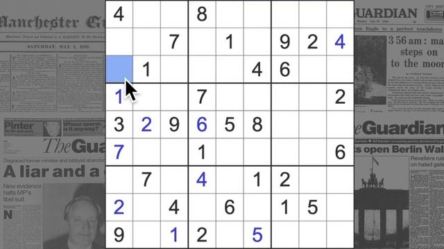 Sudoku solution – The Guardian sudoku 30 June 2023 Hard level смотреть онлайн