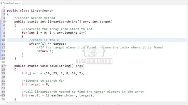 Linear Search in Java | Searching Algorithms Tutorial