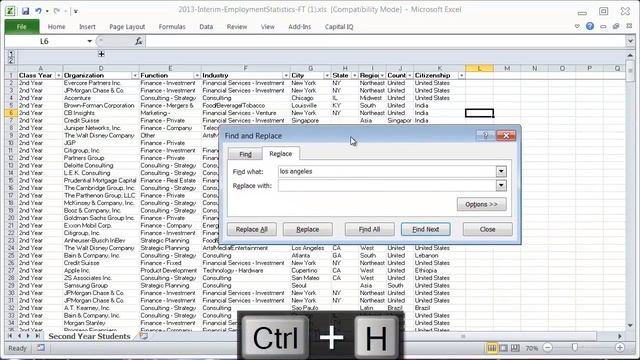 Excel Shortcuts - Find And Replace