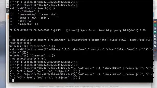 MongoDb Tutorial - 10  : Difference between mongodb Insert and Save