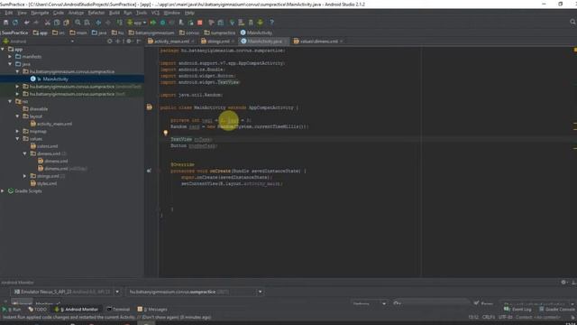 Android Studio SumPratice Activity MainActivity.java смотреть онлайн