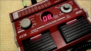 Korg AX3B Bass effects pedal used with a 6-string guitar - pretty good results.
