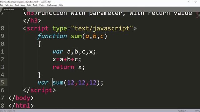 #5 Function with parameter and with return value