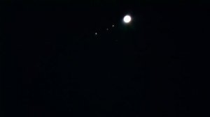 Jupiter with moons Ganymede, Callisto and Europe - SkyWatcher Heritage 130/650 & SvBony SV205 camer