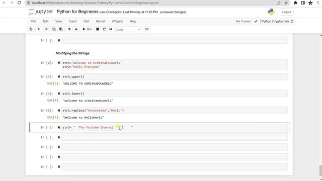 Part2: String Data Types related Functions in Python || Python for Beginners || Data Types in Pytho