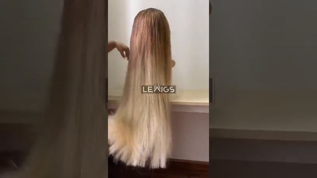 Ombre Blonde Wig With Bangs | Lewigs Human Hair