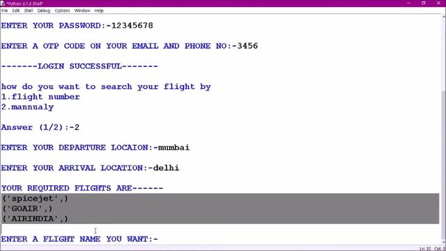 AIRLINES BOOKING SYSTEM simple python project with sql