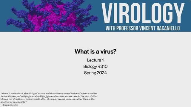 Virology Lectures 2024 #1_ What is a virus?