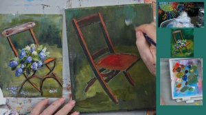 Lilacs on a Garden Chair a Simple yet Spectacular Acrylic Painting Tutorial with Ginger Cook