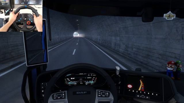 Hauling Bulldozer using DAF XG 2021 | Italy | 4K | ETS2 | Logitech g29 смотреть онлайн