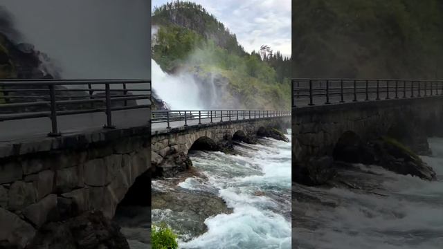 Låtefossen Waterfall Twins, Norway ?? #shorts