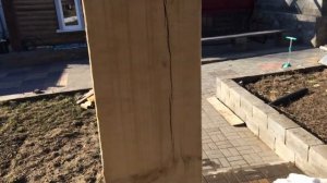 Отделка столбов деревянного навеса