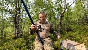 Снасть для ловли горбуши на реке Умба. Tackle for catching pink salmon on the Umba River.