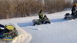 Покатушки по снегу на квадроцикле BRP и РМ