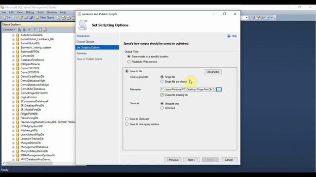 How to Generate Database Script in Sql Server