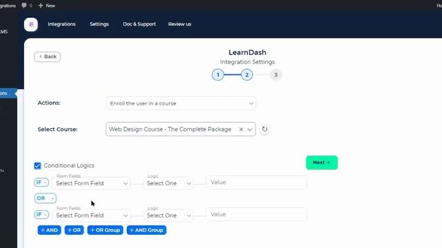 Integrating Fluent Forms with LearnDash LMS (enroll user in a course) Using Bit Integrations Plugin