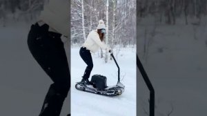 Мотосноуборд. Пробуем первый раз. Девочкам нравится!